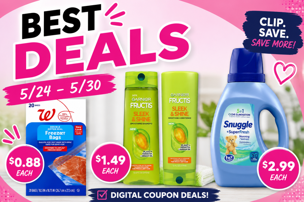 Walgreens Deals 5/24 – 5/30 | $0.88 Bags, $1.49 Garnier & $2.99&nbsp;Snuggle
